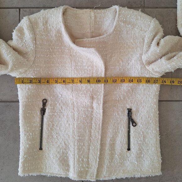 Truth and Pride Moto Jacket Women's Cream Metallic Long Sleeve Size S - Picture 8 of 9